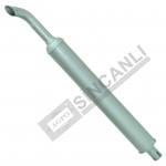 Silencer, Horizontal, Grey Paint And Curve End